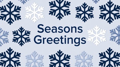 Seasons Greetings with Snowflakes