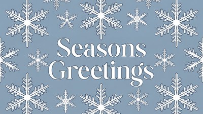 Seasons Greetings with Snowflakes