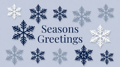 Seasons Greetings Snowflakes Illustration