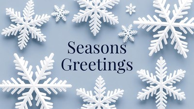 Seasons Greetings with Snowflakes