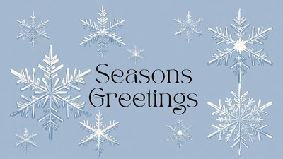 Seasons Greetings with Snowflakes