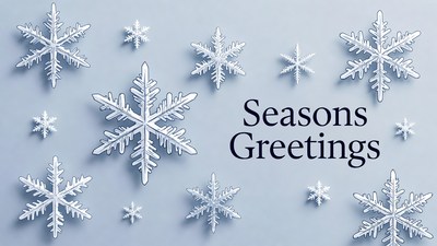 Seasons Greetings with Snowflakes
