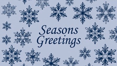 Seasons Greetings with Snowflakes