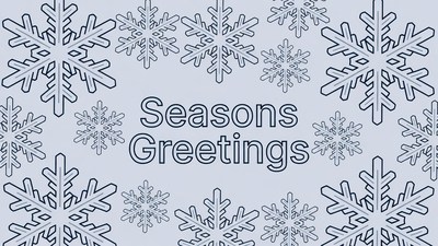 Seasons Greetings with Snowflakes