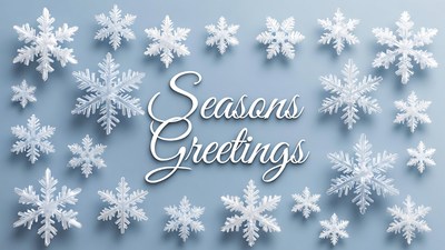 Seasons Greetings with Snowflakes