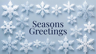Seasons Greetings with Snowflakes
