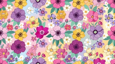 Colorful Daisy Flowers Pattern Illustration