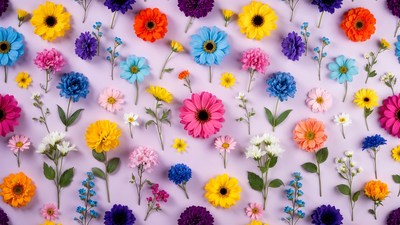 Colorful Daisies Flat Lay