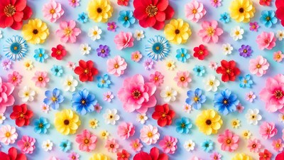Colorful Daisy Flowers Seamless Pattern