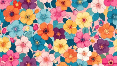 Colorful Floral Pattern Illustration