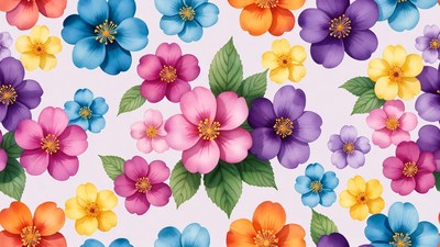 Colorful Flowers Seamless Pattern