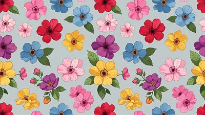 Colorful Flowers Seamless Pattern