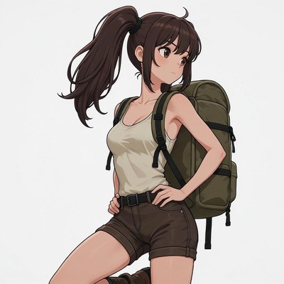 Anime girl with backpack