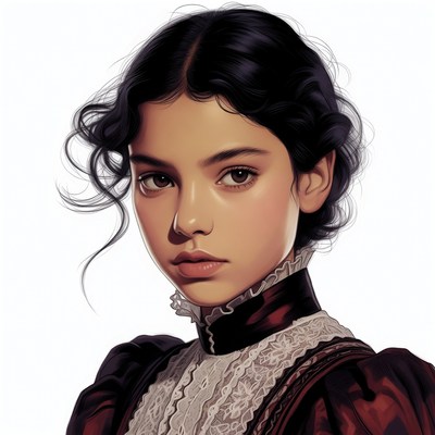 Victorian woman with black hair