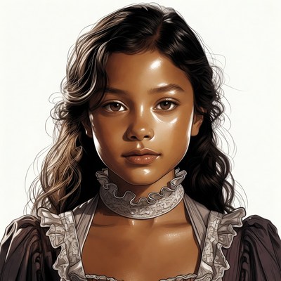 Young woman in Victorian dress