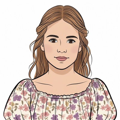 Girl with floral off-shoulder top