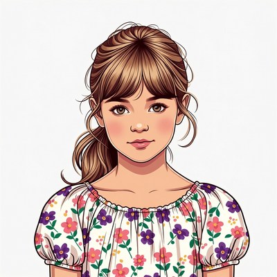 Girl with floral off-shoulder top