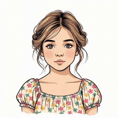 Girl with floral off-shoulder top