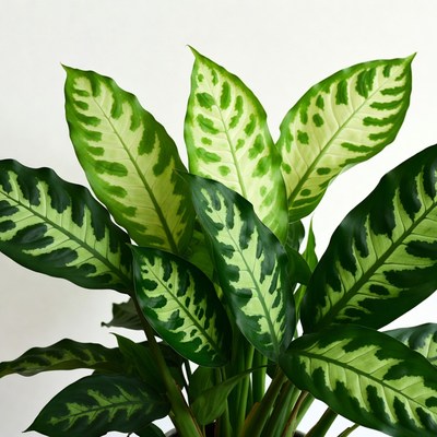 Variegated Dieffenbachia Plant Leaves