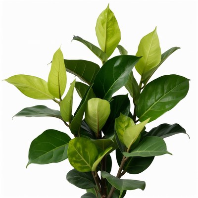 Green Ficus Plant Isolated