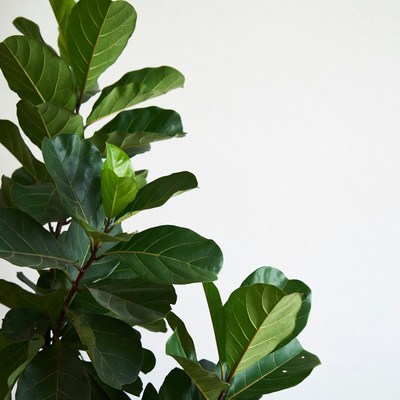 Ficus Lyrata Plant Isolated Background