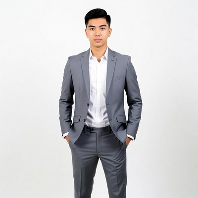 Asian man in gray suit