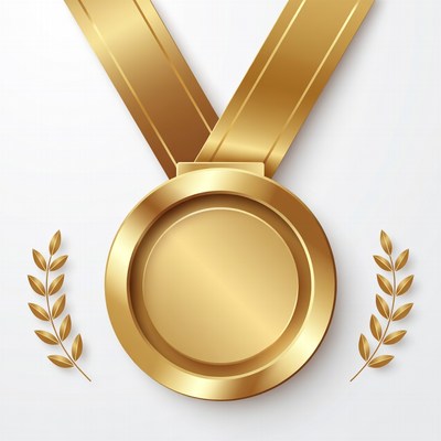 Gold Medal with Laurel Branches