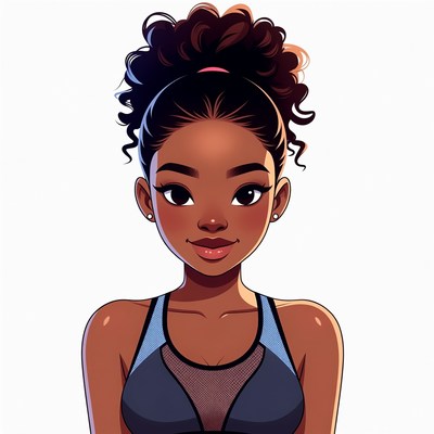 Beautiful Black woman in sports bra