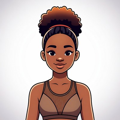 African-American woman in sports bra