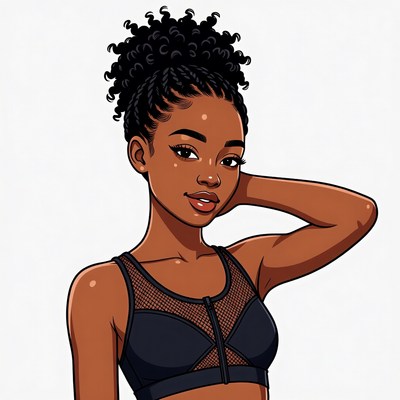 African-American woman with curly hair