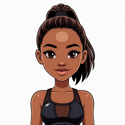 African-American woman in black sports bra