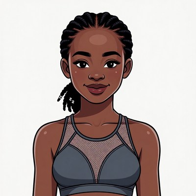 African woman in sports bra