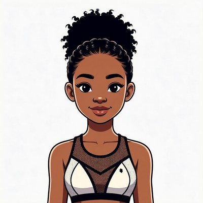 African-American woman in sports bra