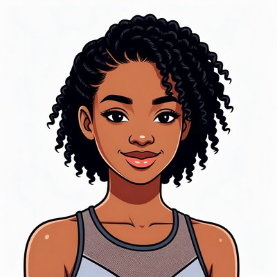 African-American woman with curly hair