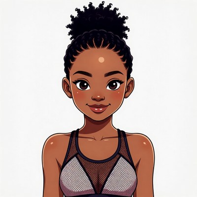 African-American woman with curly hair