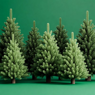 Cluster of Small Christmas Trees