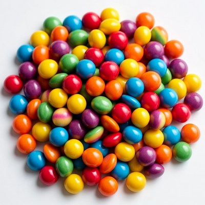 Colorful Candy Balls on White Background