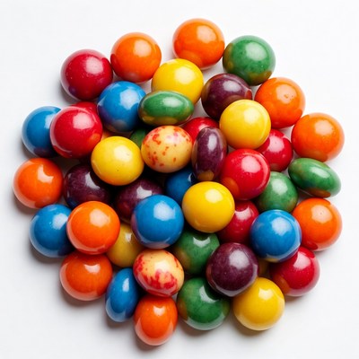 Colorful Candy Balls on White Background
