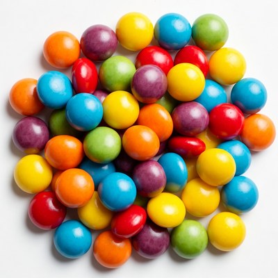 Colorful Candy Balls on White Background