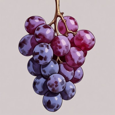 Purple grapes bunch illustration