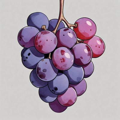 Bunch of purple grapes illustration