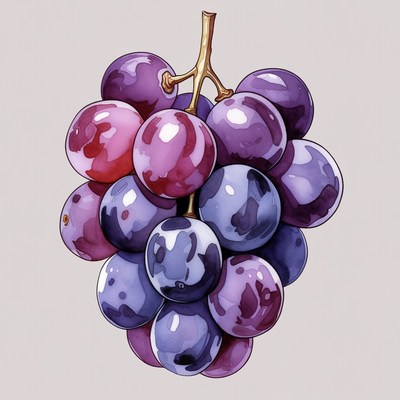 Purple grape cluster illustration