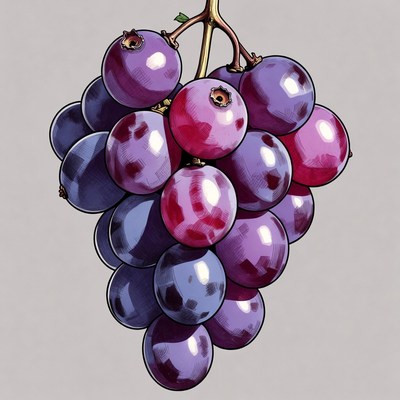 Purple grapes bunch illustration