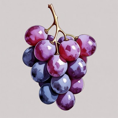 Purple grape cluster illustration