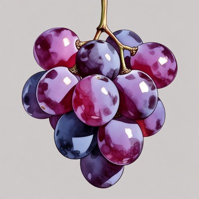Purple grapes bunch illustration