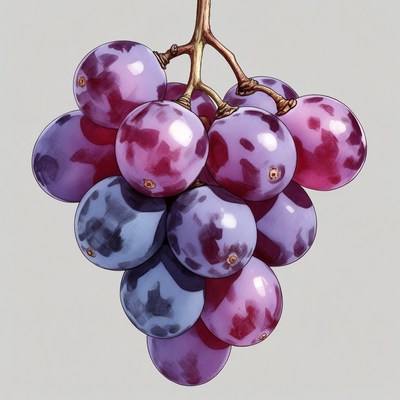 Purple grapes bunch illustration