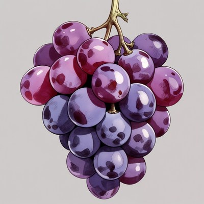 Purple grape cluster illustration