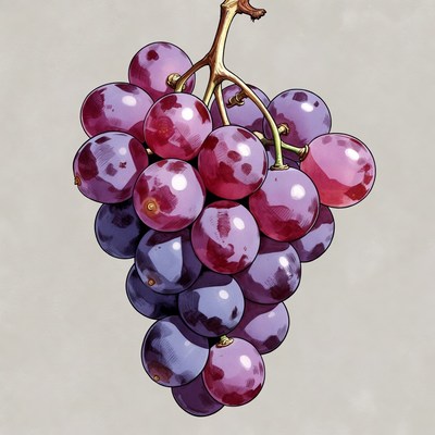 Purple grapes bunch illustration