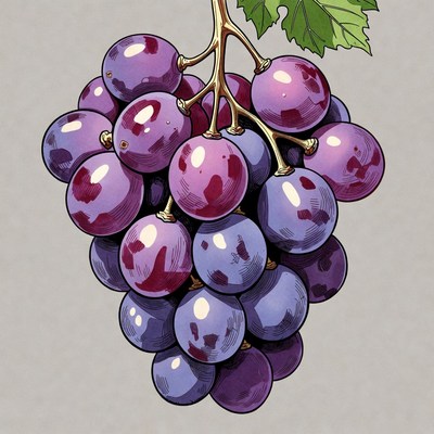 Purple grape cluster illustration