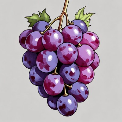 Purple grape bunch illustration